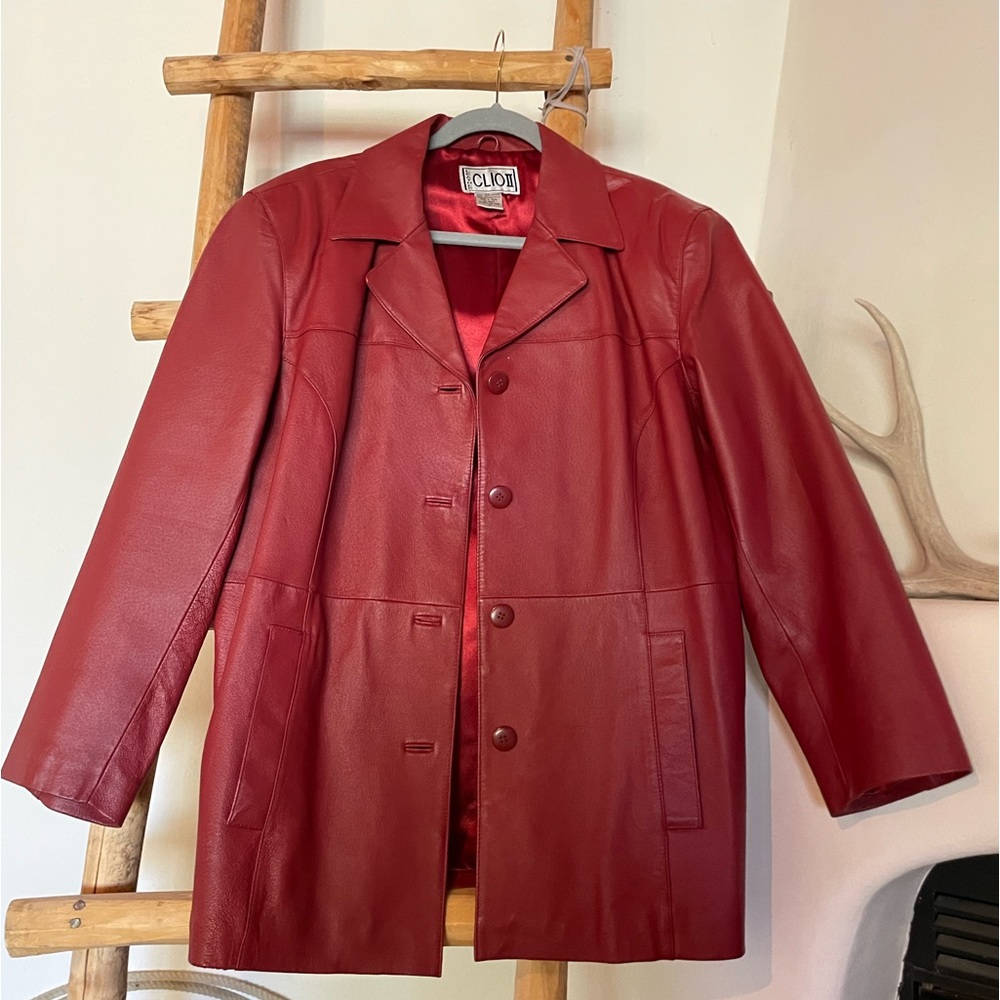 Red Leather Santa Fe Style Blazer